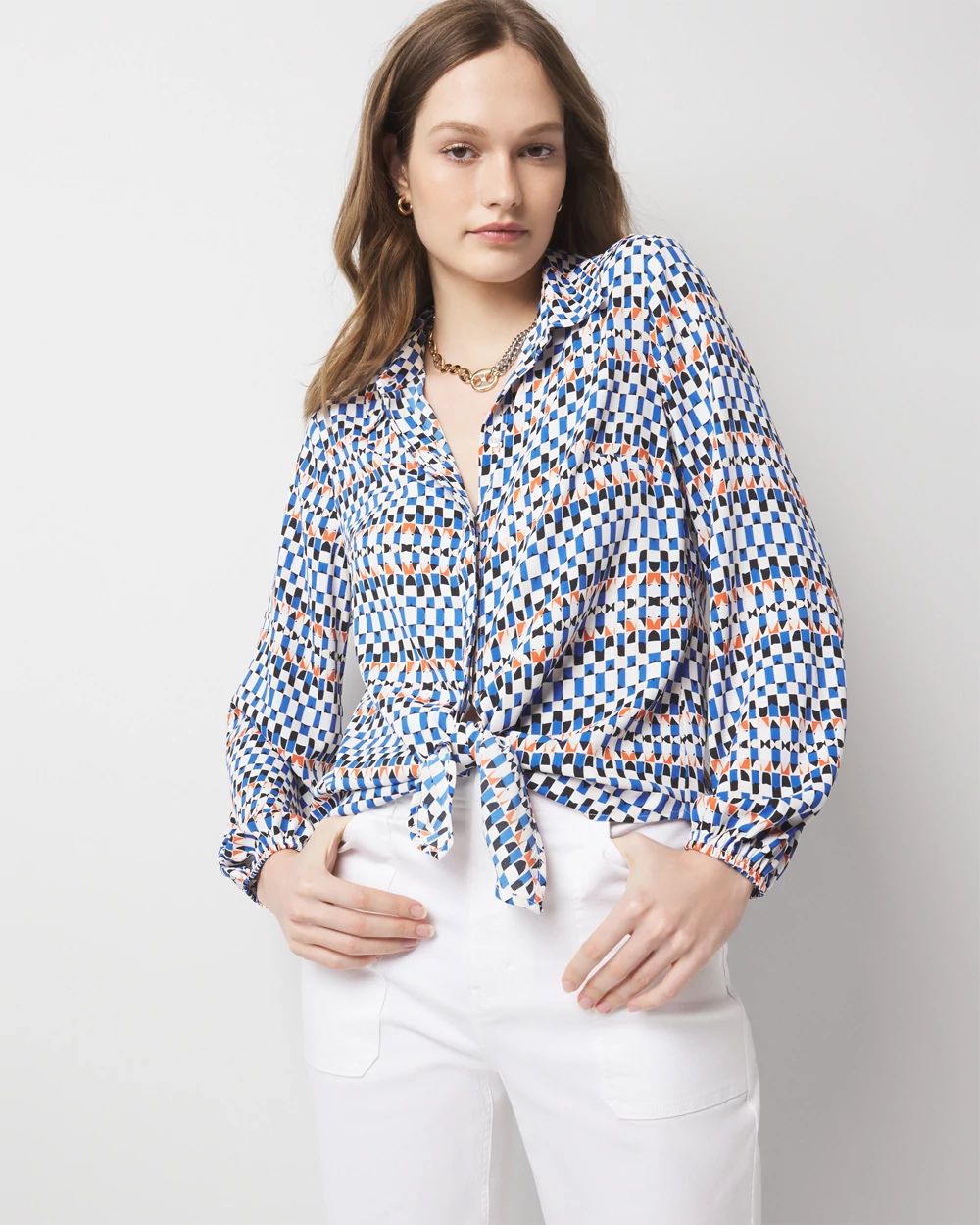 国産品 | Blouse Tie-Waist Blouson White Market Black House トップス
